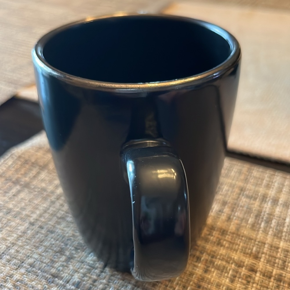 Coffee/tea mug black with gold trim on the top made by Thyme & Tadle - Picture 2 of 7